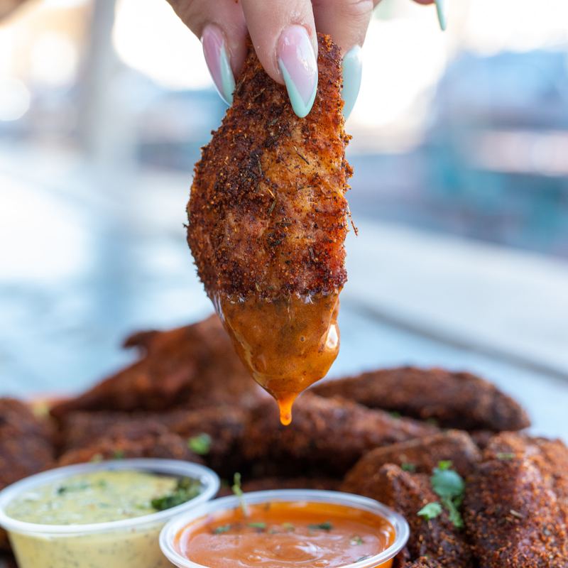 Miss B's Coconut Club jerk rubbed chicken wings Mission Beach San Diego