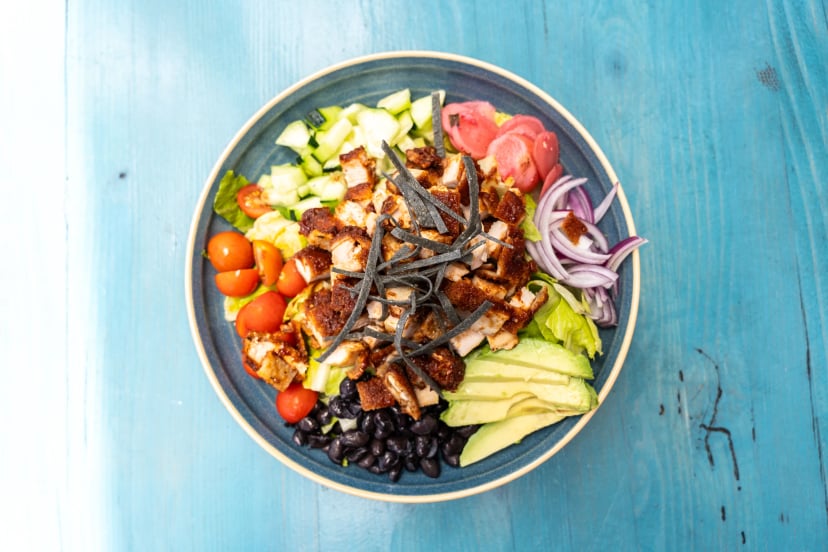 Miss B's Coconut Club Caribbean BBQ Chicken Salad Mission Beach San Diego