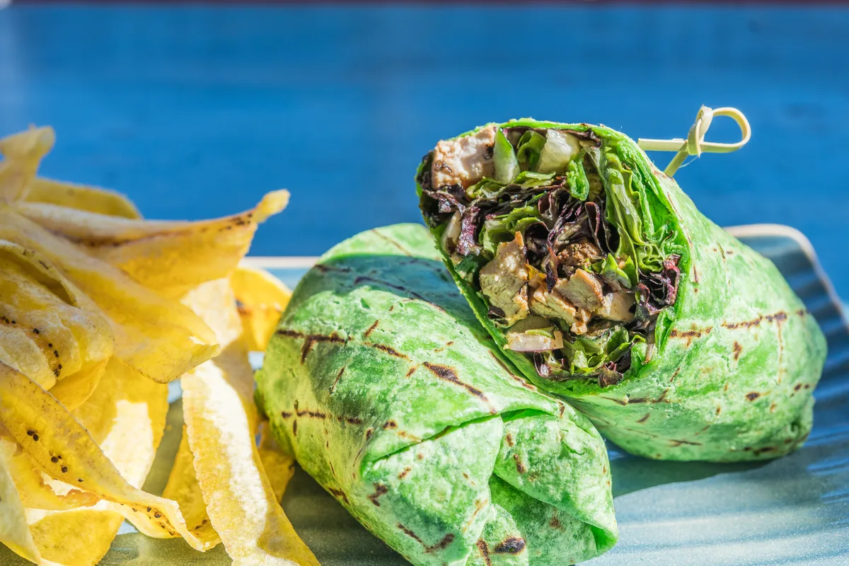 Miss B's Coconut Club Jerk Chicken Wrap Mission Beach San Diego